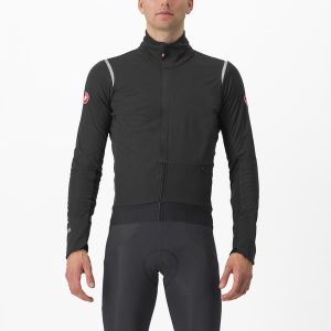 Castelli pánská bunda Alpha Doppio RoS Light Black/Silver Reflex-Fark Gray